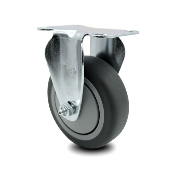 4 Inch Thermoplastic Rubber Wheel Rigid Top Plate Caster
